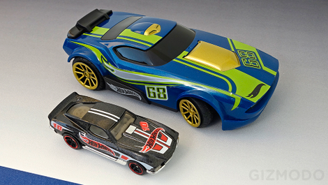 A bit larger than the Hot Wheel cars you grew up with.